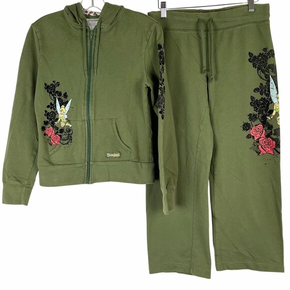 Disney Disneyland Resort Tinker Bell Green Hoodie & Pants Set Girls Size S/XS - Picture 1 of 16